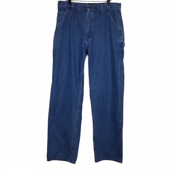 CARHARTT Carpenter Jeans Original Dungaree Fit Painter Denim Cargo Size 34 x 34 - Picture 2 of 9